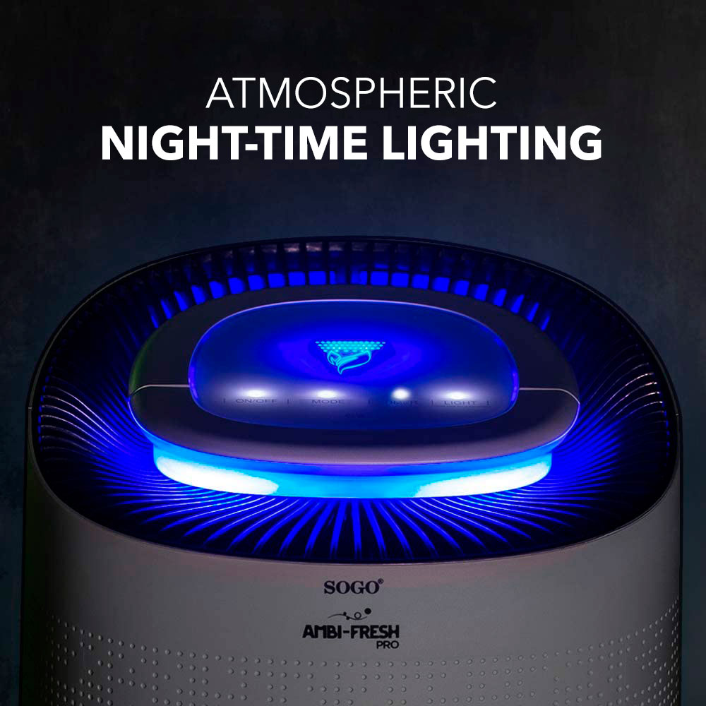 SOGO Air Purifier Night-time lighting