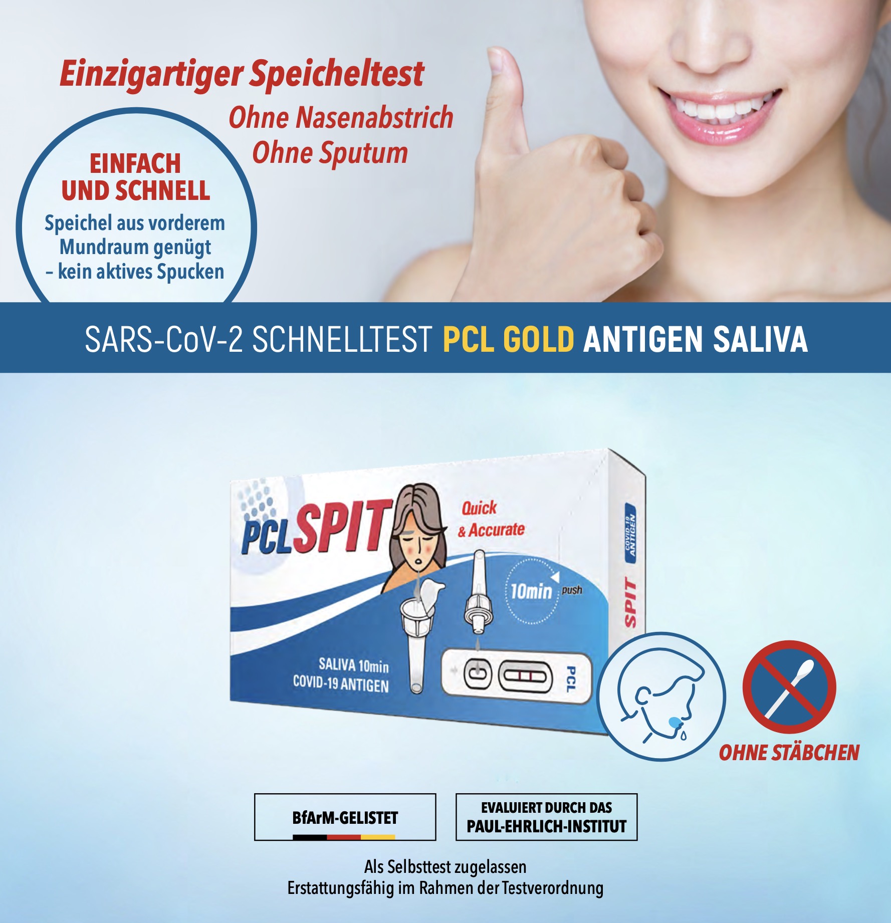 PCL COVID-19 Saliva Speicheltest