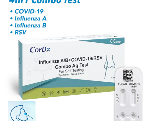 CorDX 4in1 Combo Test COVID-19, Influenza A+B, RSV