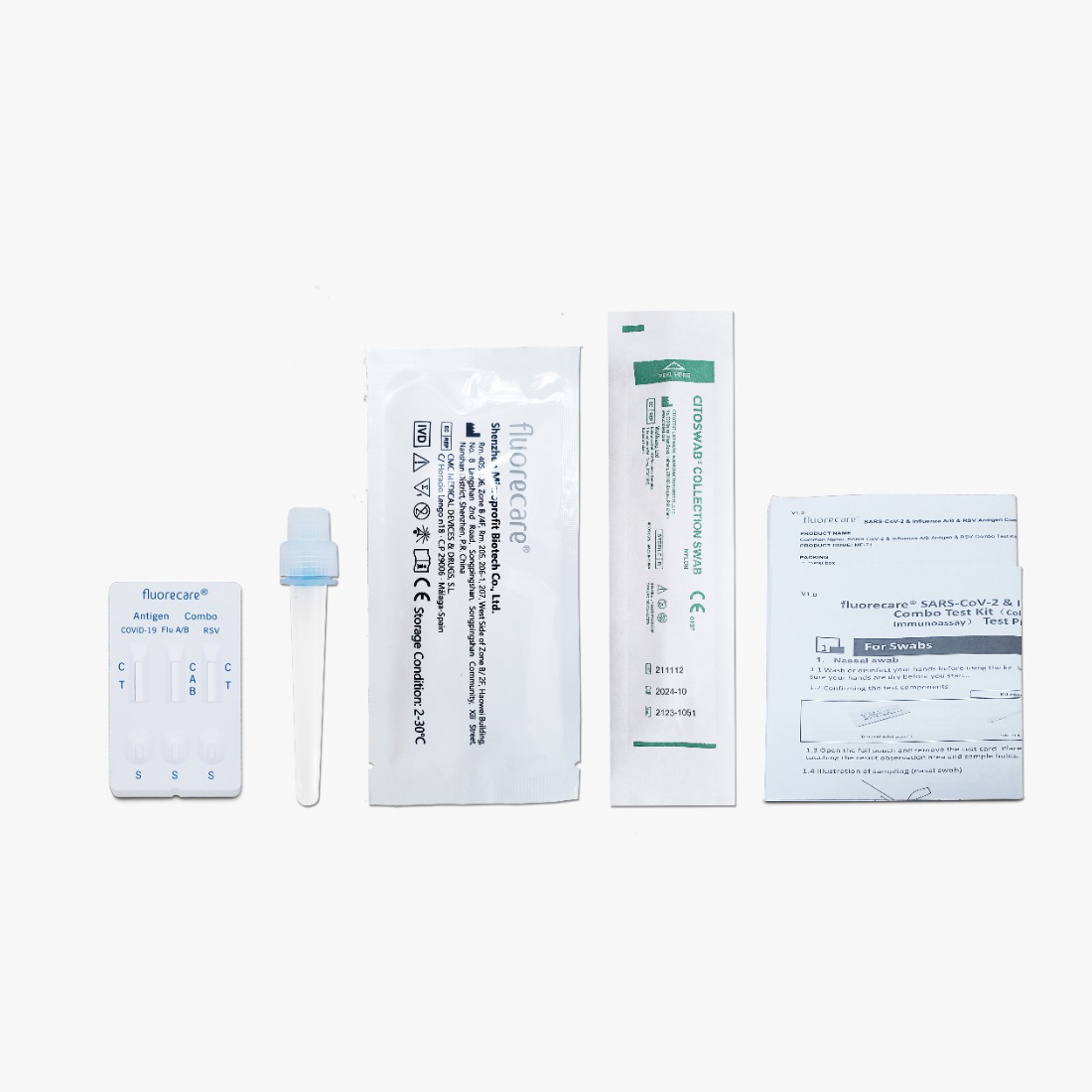 Fluorecare 4in1 Kombi-Test COVID-19, Influenza A+B, RSV